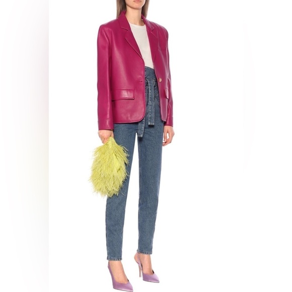 RARE Gucci women pink lamb leather blazer jacket - Picture 2 of 12